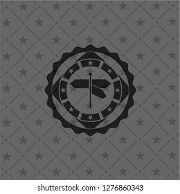 directions sign icon inside dark emblem