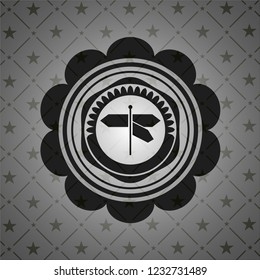 directions sign icon inside realistic black emblem