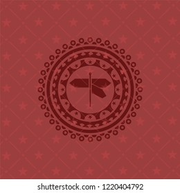 directions sign icon inside red emblem. Vintage.