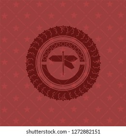 directions sign icon inside red emblem