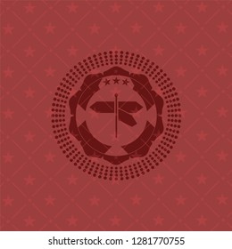directions sign icon inside red emblem