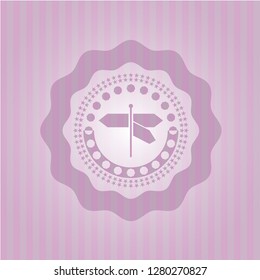 directions sign icon inside retro pink emblem