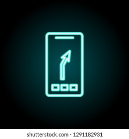 directions in a smart phone icon. Elements of Navigation in neon style icons. Simple icon for websites, web design, mobile app, info graphics