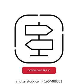 Directions symbol, tour agency outline vector icon. Modern, simple flat vector illustration for web site or mobile app