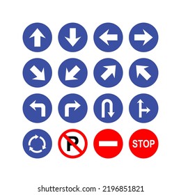 the directions traffic sign. arrow traffic sign logo and icon illustration pack.