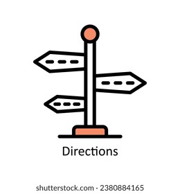 Directions  vector Filled outline Design illustration. Symbol on White background EPS 10 File 