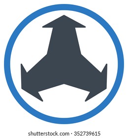 Directions vector icon. Style is bicolor flat circled symbol, smooth blue colors, rounded angles, white background.
