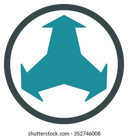 Directions vector icon. Style is bicolor flat circled symbol, soft blue colors, rounded angles, white background.