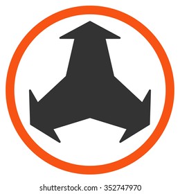 Directions vector icon. Style is bicolor flat circled symbol, orange and gray colors, rounded angles, white background.