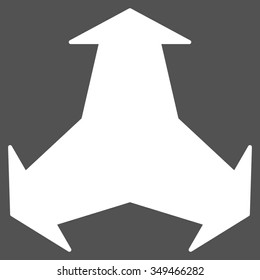Directions vector icon. Style is flat symbol, white color, rounded angles, gray background.