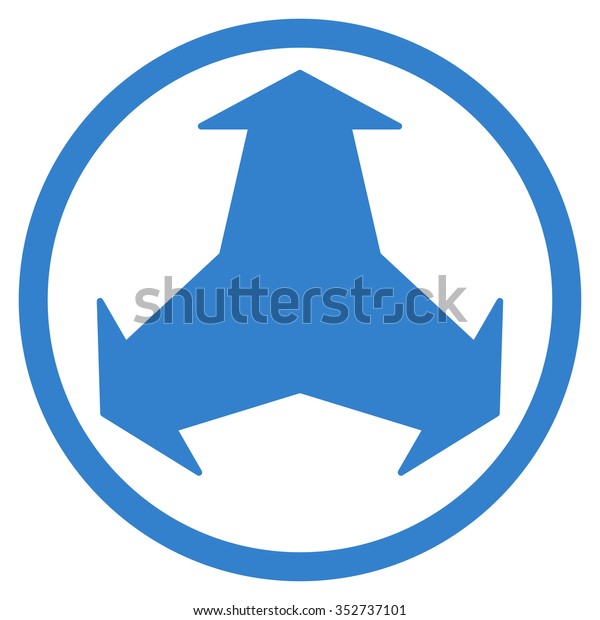 Directions vector icon. Style
is flat circled symbol, cobalt color, rounded angles, white
background.