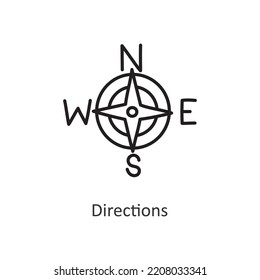 Directions Vector outline Icon Design illustration. Space Symbol on White background EPS 10 File