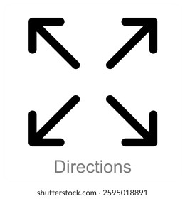 Directions and way icon concept