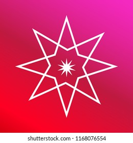 Directions of winds star hand drawn symbol red and pink gradient material white icon minimal design