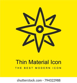 Directions of winds star hand drawn symbol bright yellow material minimal icon or logo design