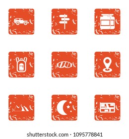 Directivity icons set. Grunge set of 9 directivity vector icons for web isolated on white background