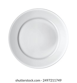 Directly above shot of empty plate against white background.