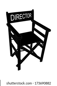 Director black chair vector isolated on white background.