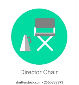 Director Chair and actor icon concept