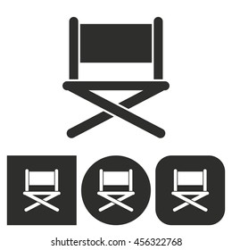 Director chair - black and white icons. Vector illustration.
