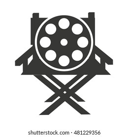 director chair with cinema icon vector illustration design
