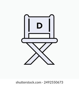 Director Chair.  . Film Maker, Directing Symbol for Info Graphic, Design Elements, Websites, Presentation and Application - Vector.      