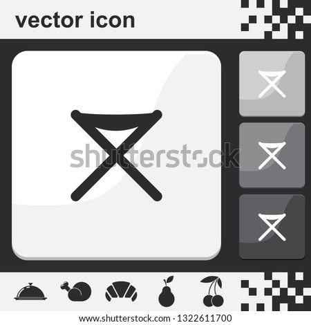 Director chair flat set of buttons vector icon.