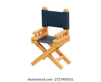  Icono de silla de director Ilustración de render 3d