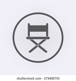 Director chair icon in circle . Vector illustration