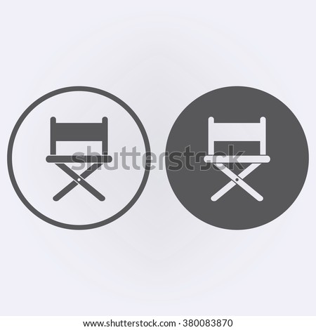 Director chair icon in circle . Vector illustration