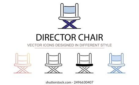 Director Chair icon design with white background stock illustration