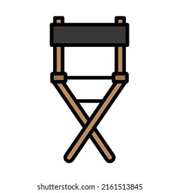 Director Chair Icon. Editable Bold Outline With Color Fill Design. Vector Illustration.