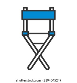 Director Chair Icon. Editable Bold Outline With Color Fill Design. Vector Illustration.