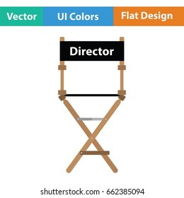 Director chair icon. Flat color design. Vector illustration.