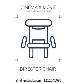 director chair icon. high quality line director chair icon on white background. from cinema collection flat trendy vector director chair symbol. use for web and mobile