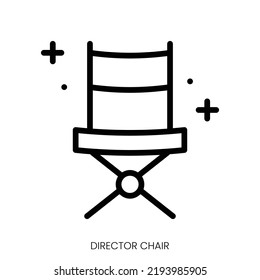 director chair icon. Line Art Style Design Isolated On White Background