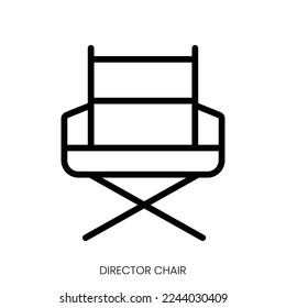 director chair icon. Line Art Style Design Isolated On White Background