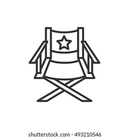 Director Chair Icon, Line Design. Director's Chair, Vector Linear Illustration