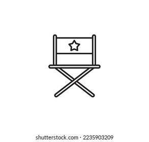 director chair icon movie and film maker camera icon symbol on white background for web app banner logo design - Icon vector.