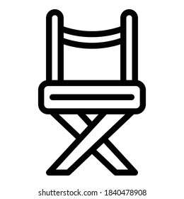 Icono de la silla del director. Icono vectorial de la silla del director de esquema para el diseño web aislado en fondo blanco