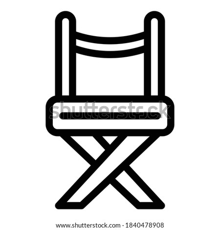 Director chair icon. Outline director chair vector icon for web design isolated on white background