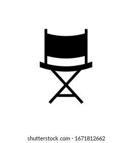 Director chair icon vector in black solid flat design icon isolated on white background