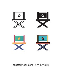 director chair icon vector with different style design. isolated on white background