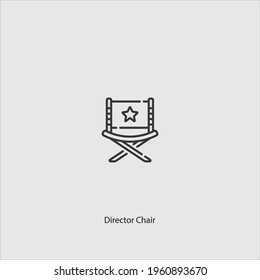 director chair icon vector icon.Editable stroke.linear style sign for use web design and mobile apps,logo.Symbol illustration.Pixel vector graphics - Vector