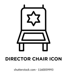 Director chair icon vector isolated on white background, Director chair transparent sign , line and outline elements in linear style