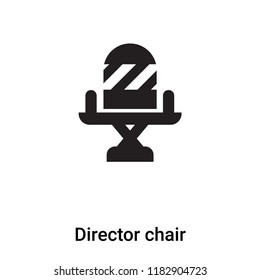 Director chair icon vector isolated on white background, logo concept of Director chair sign on transparent background, filled black symbol