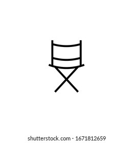 Director chair icon vector in linear, outline icon isolated on white background