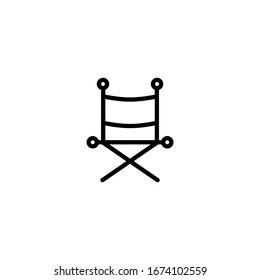 Director chair icon vector in linear, outline icon isolated on white background