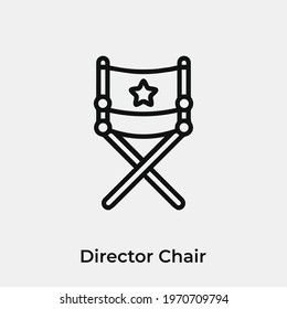 director chair icon vector. Linear style sign for mobile concept and web design. director chair symbol illustration. Pixel vector graphics - Vector.