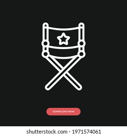 director chair icon vector. Linear style sign for mobile concept and web design. director chair symbol illustration. Pixel vector graphics - Vector.